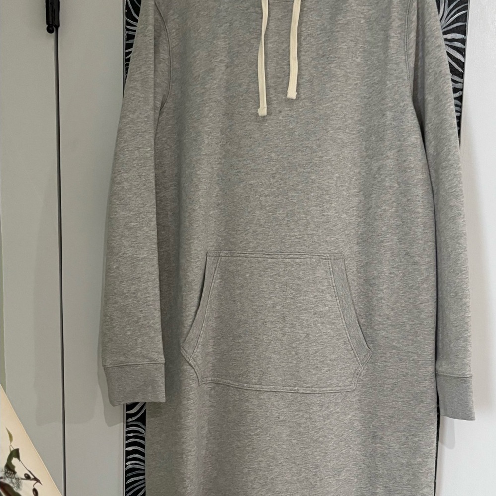 Lands End Serous Sweats Gray Hoodie Robe - Picture 2 of 3